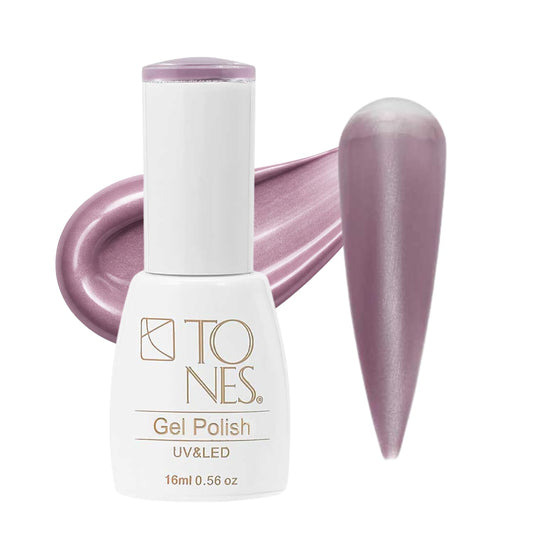 TONES Cat Eye UV LED Gel Nail Polish Lilac Cashmere bottle shows rich color with magnet shimmer