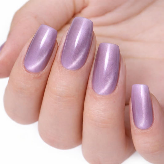 TONES Cat Eye UV LED Gel Nail Polish Lilac Cashmere brush demonstrates smooth application