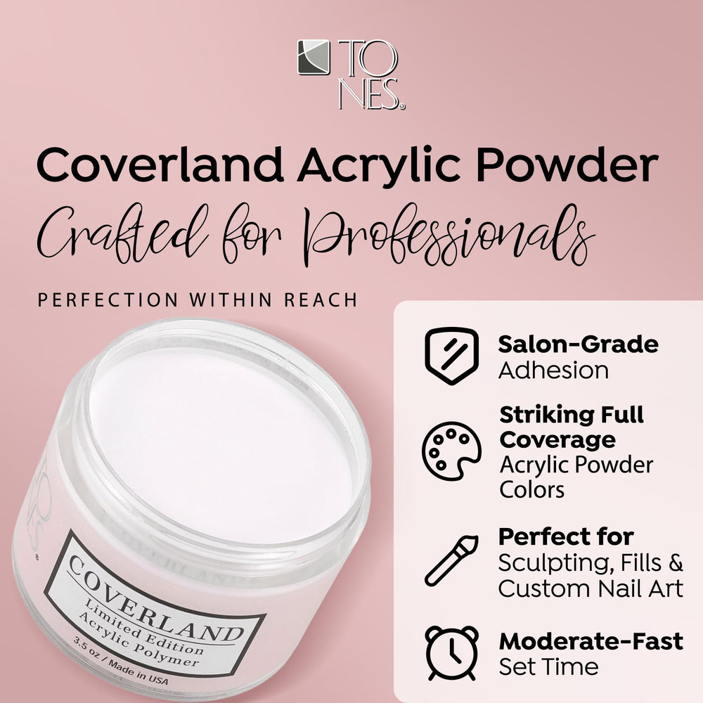 TONES Coverland Girly Girl nail art application showing smooth coverage and precise shaping.