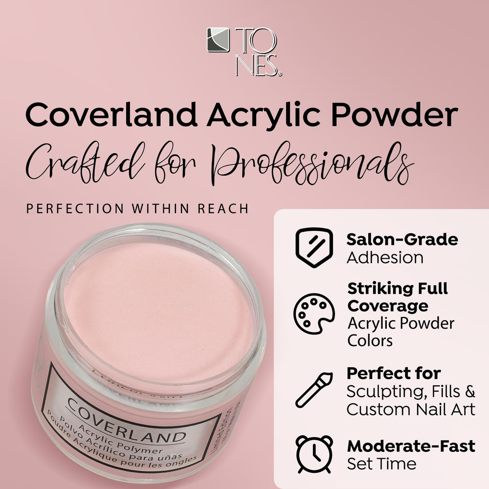 TONES Coverland Goyave color jars highlighting professional-grade acrylic for precise shaping.