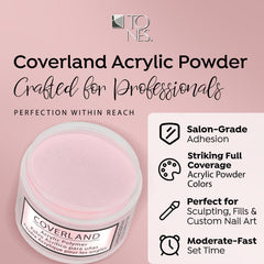 TONES Coverland Her Majesty color swatch card illustrating vibrant, full-coverage shades for confident nail art.