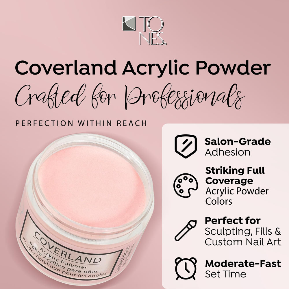TONES Coverland nail art application detail illustrates smooth texture and precise shaping