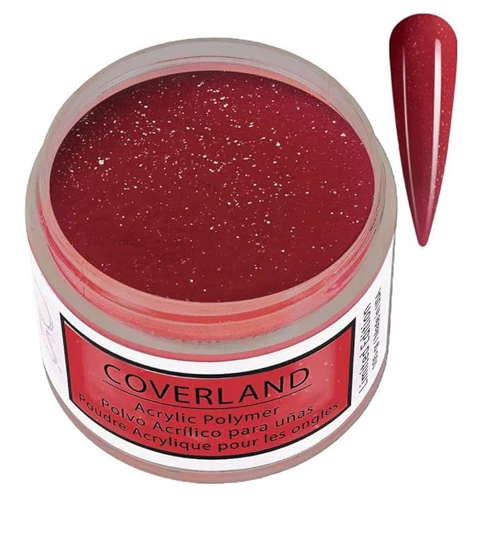 TONES Coverland Pasión acrylic powder swatch showing vibrant color for durable nail art.