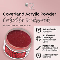 TONES Coverland Pasión close-up of powder texture for smooth, even coverage.