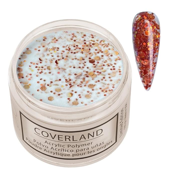 TONES Coverland Pumpkin Spice bottle pour shows rich color for acrylic nails.