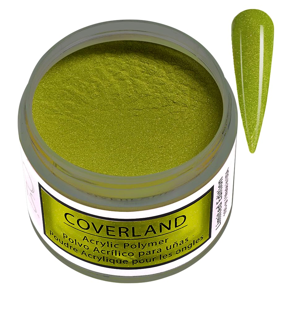 TONES Greench Coverland nail powder swirl shows vibrant color with smooth application for flawless nails.