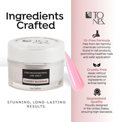 TONES Cherry Blossom swatch showing smooth color and chip resistance