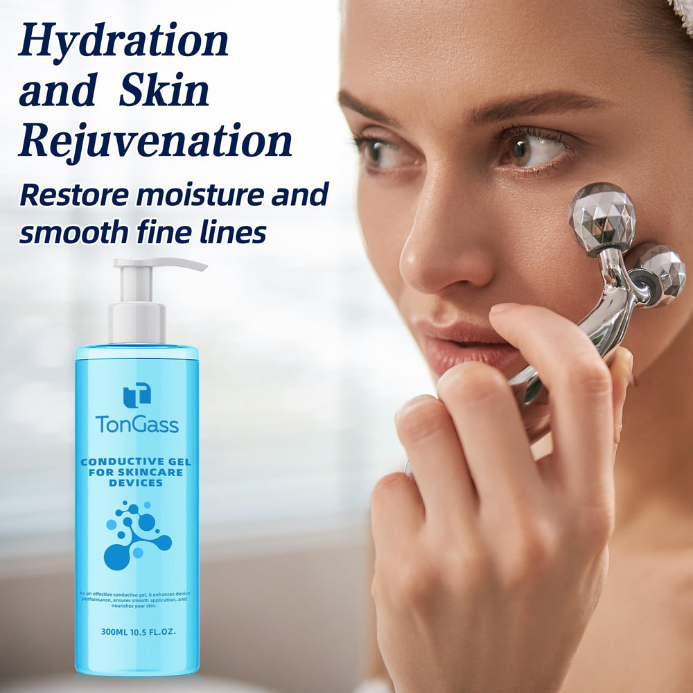 TonGass collagen peptides create a supple skin feel across face and neck.