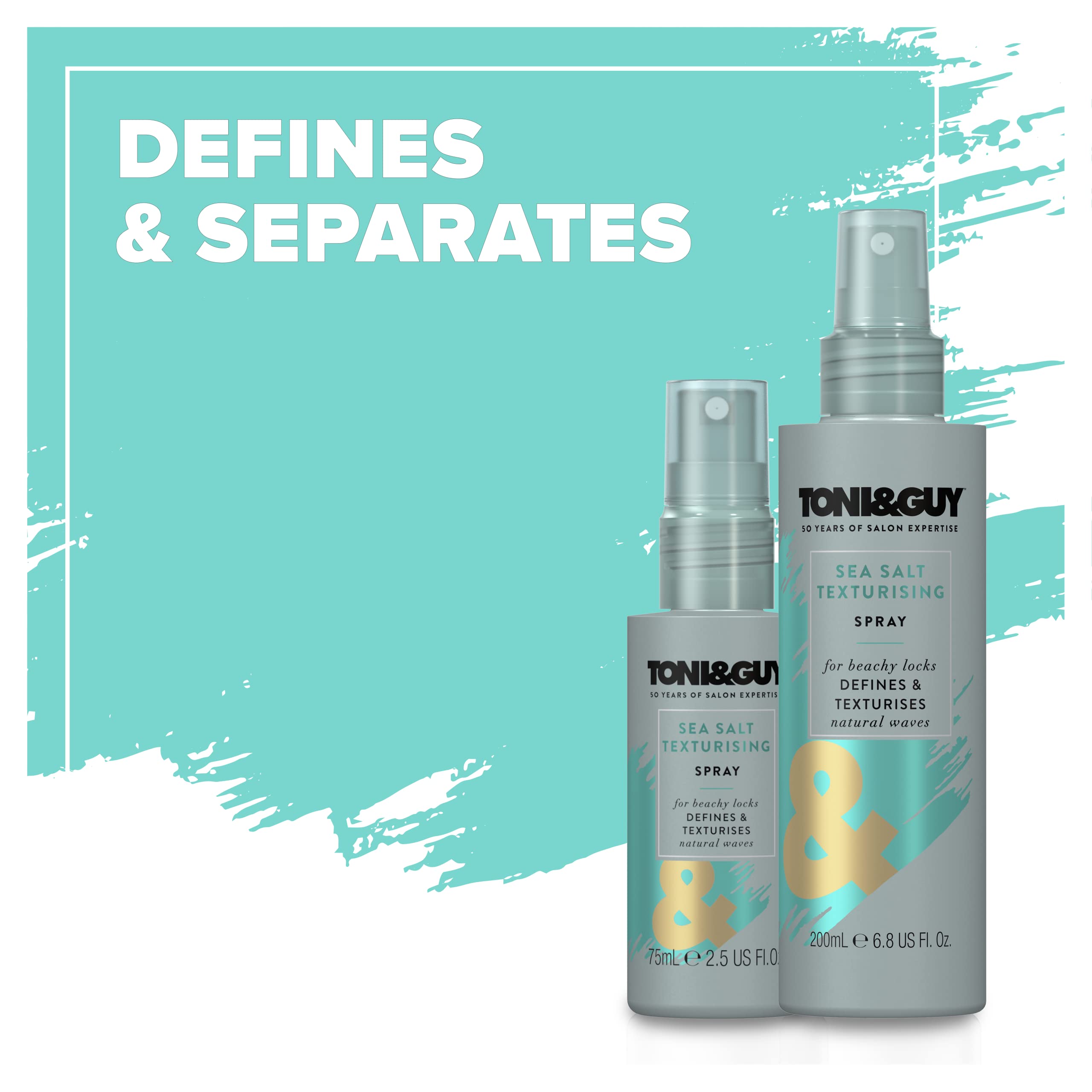 TONI&GUY Casual Sea Salt Spray bottle pour enhances texture for beachy vibes