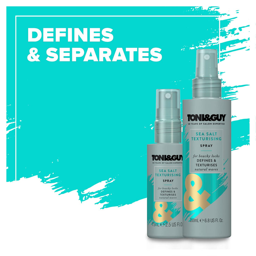 TONI&GUY Casual Sea Salt Spray six-point-eight-ounce-bottle for versatile, casual styling