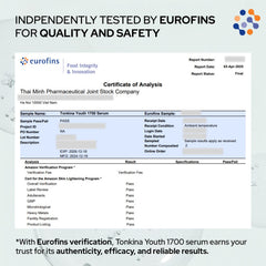 Tonkina Youth 1700 Serum ectoin representation suggests soothing, barrier-supporting moisture.