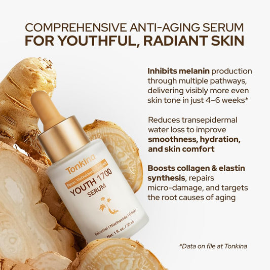 Tonkina Youth 1700 Serum texture closeup shows silky finish for comfortable wear.