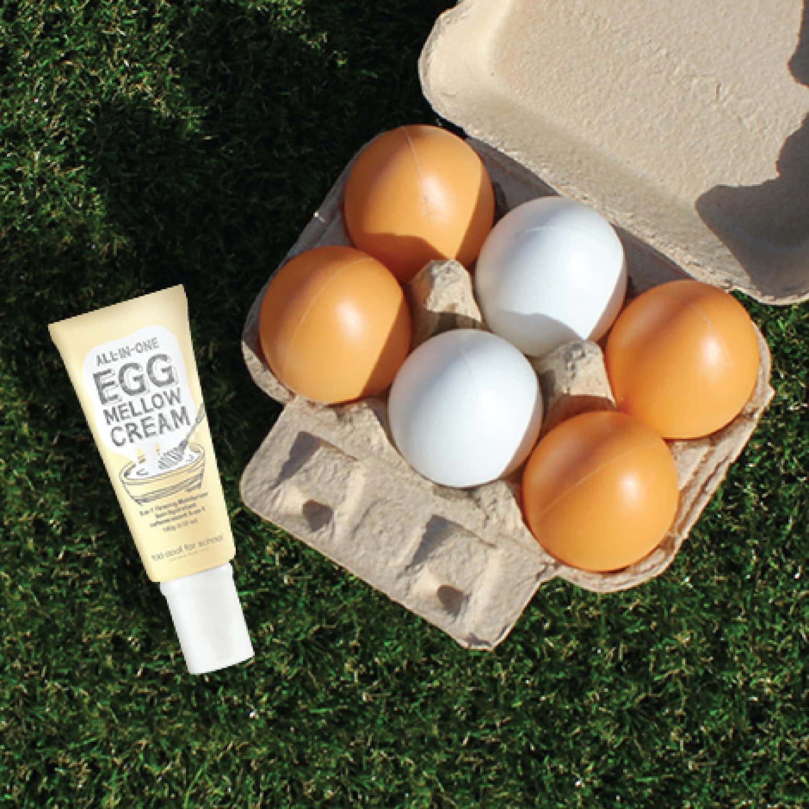 Too Cool For School Egg Mellow Cream under-eye application for gentle care.