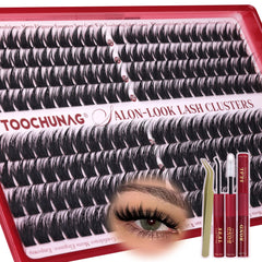 TOOCHUNAG lash clusters 192pcs bulk kit for quick at-home volume looks