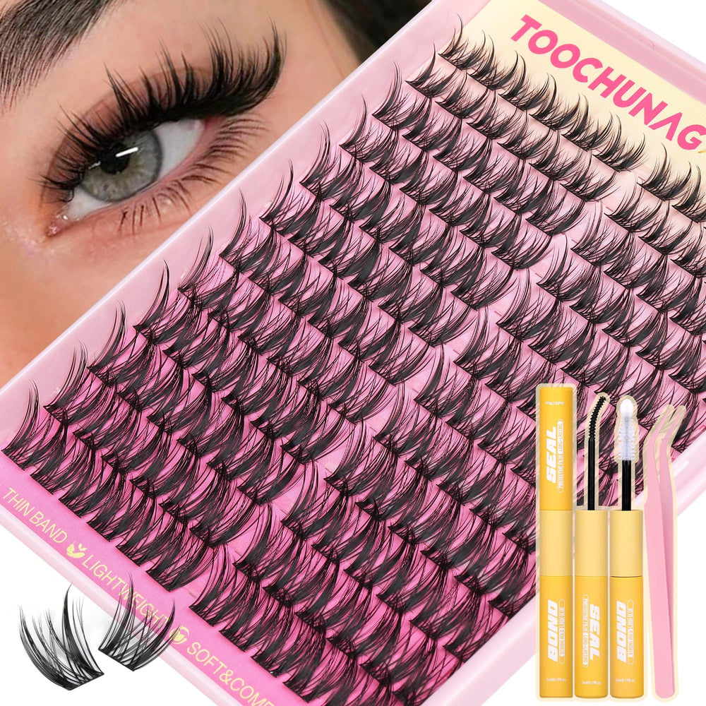 TOOCHUNAG Wispy Lash Clusters Kit for bold manga looks and everyday wear