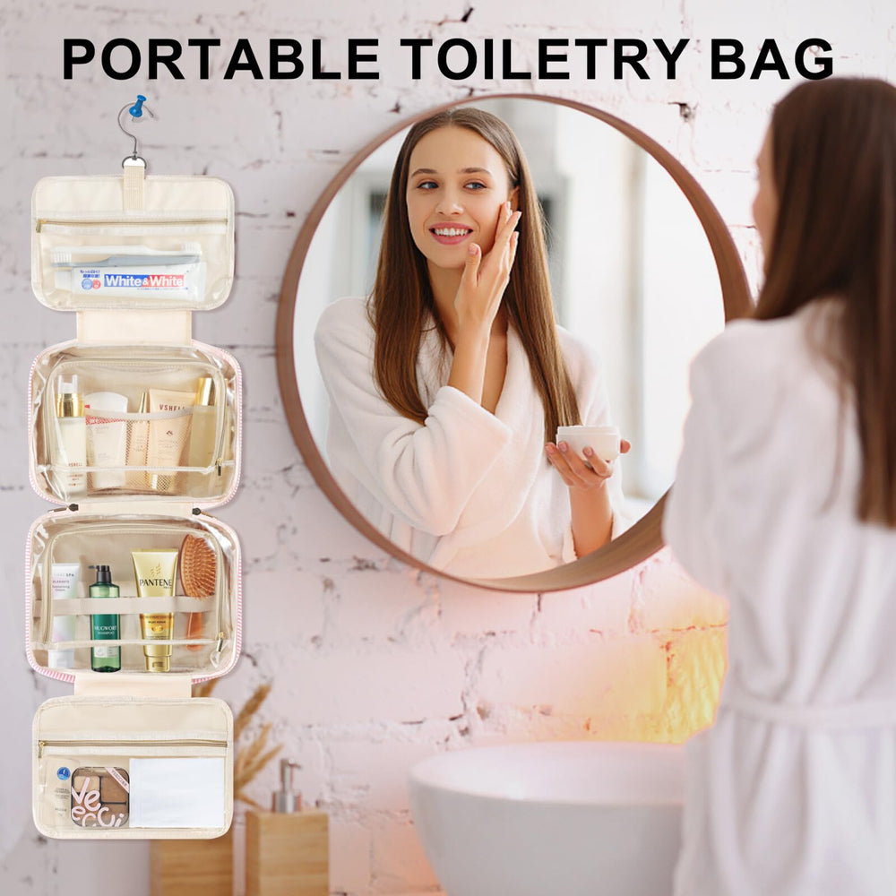 TOPEAST 360° swivel hook enables hanging in bathrooms, doors, or racks.