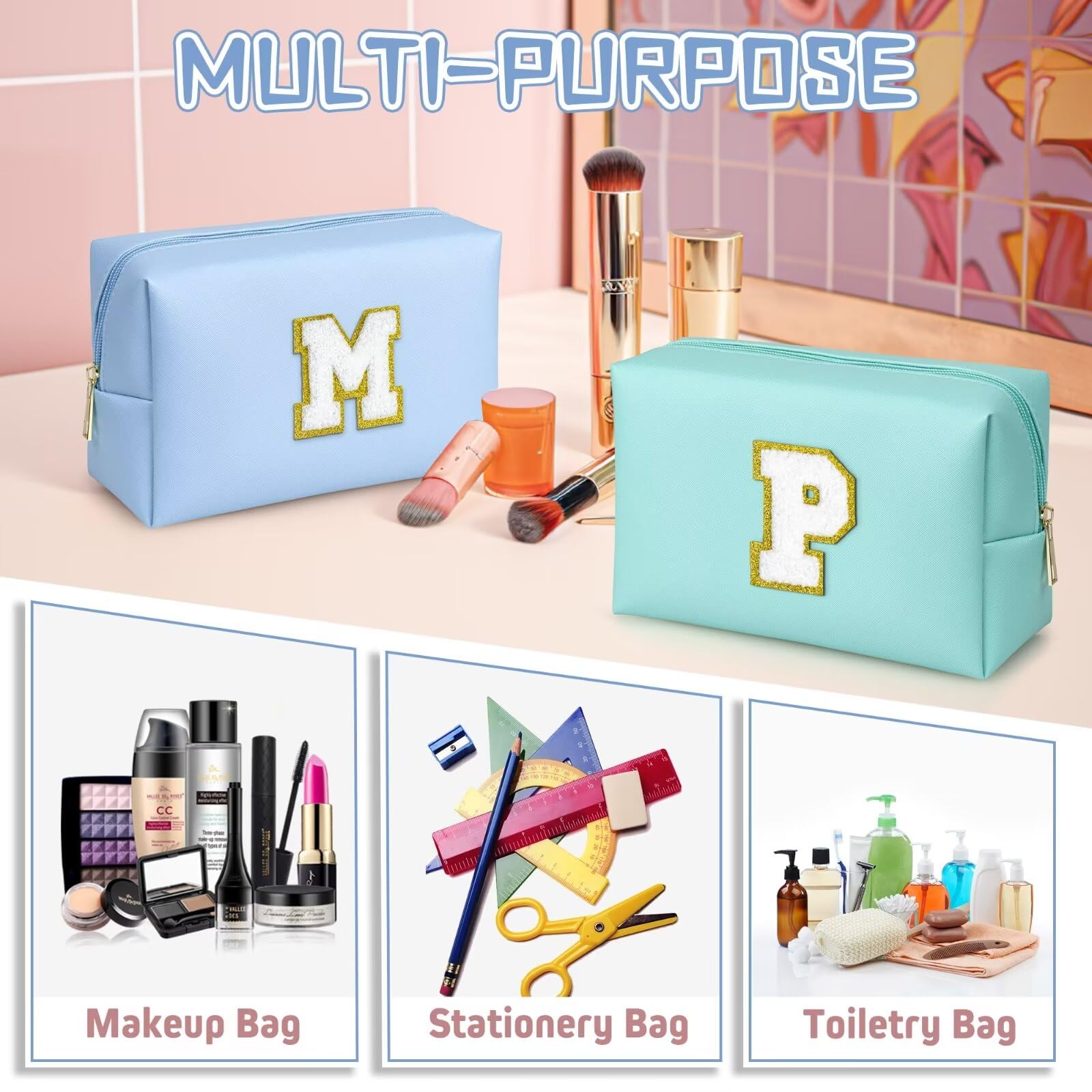 TOPEAST compact travel cosmetics bag fits daily essentials.