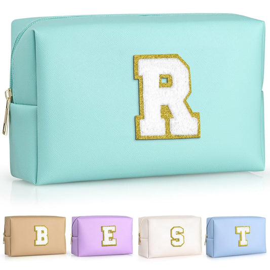 TOPEAST cosmetic travel bag blue-r front view shows compact travel-ready design
