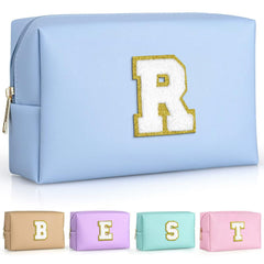 TOPEAST cosmetic travel bag in sky blue for organized makeup on the go.