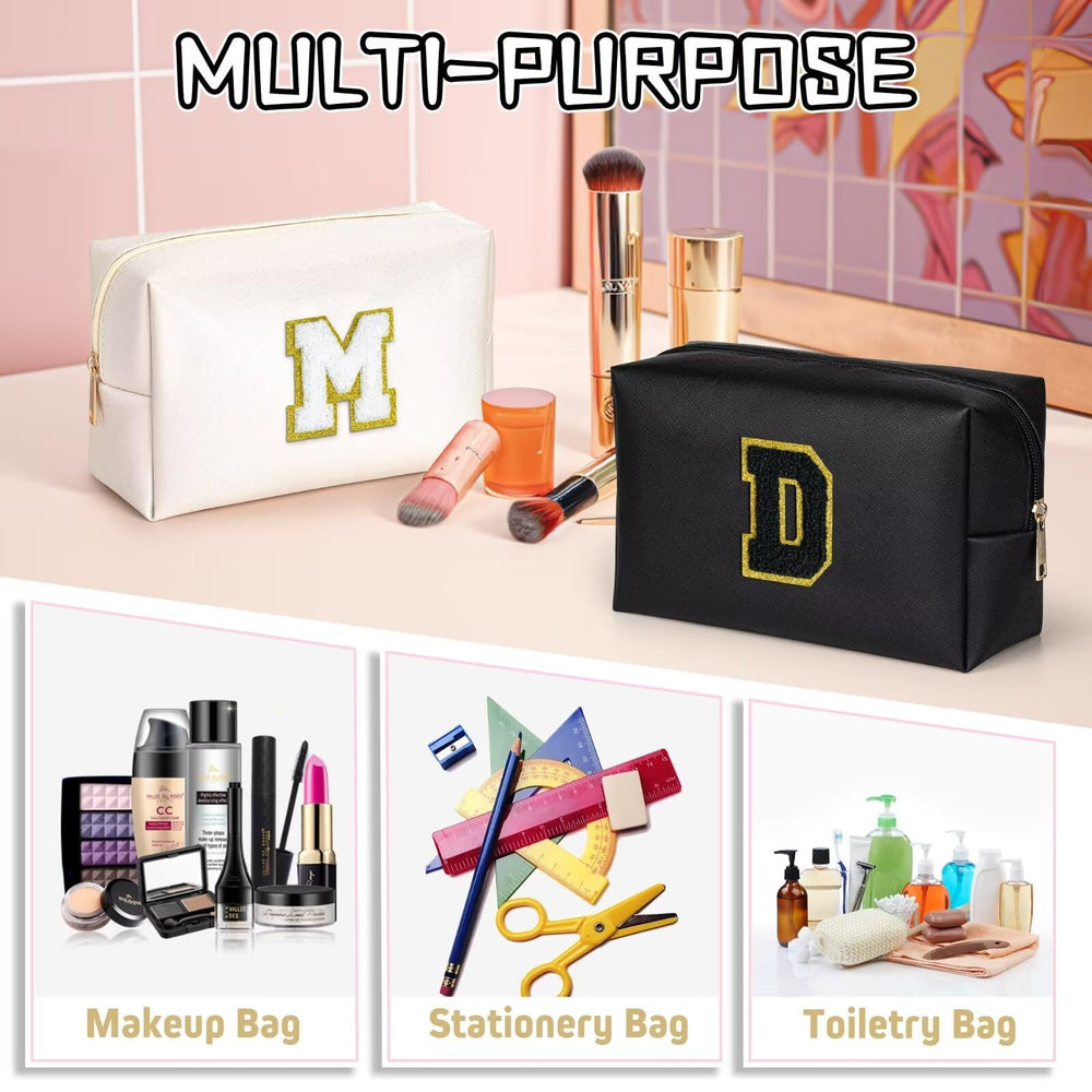 TOPEAST Initial Cosmetic Bag monogram gift option offers personalized presents.