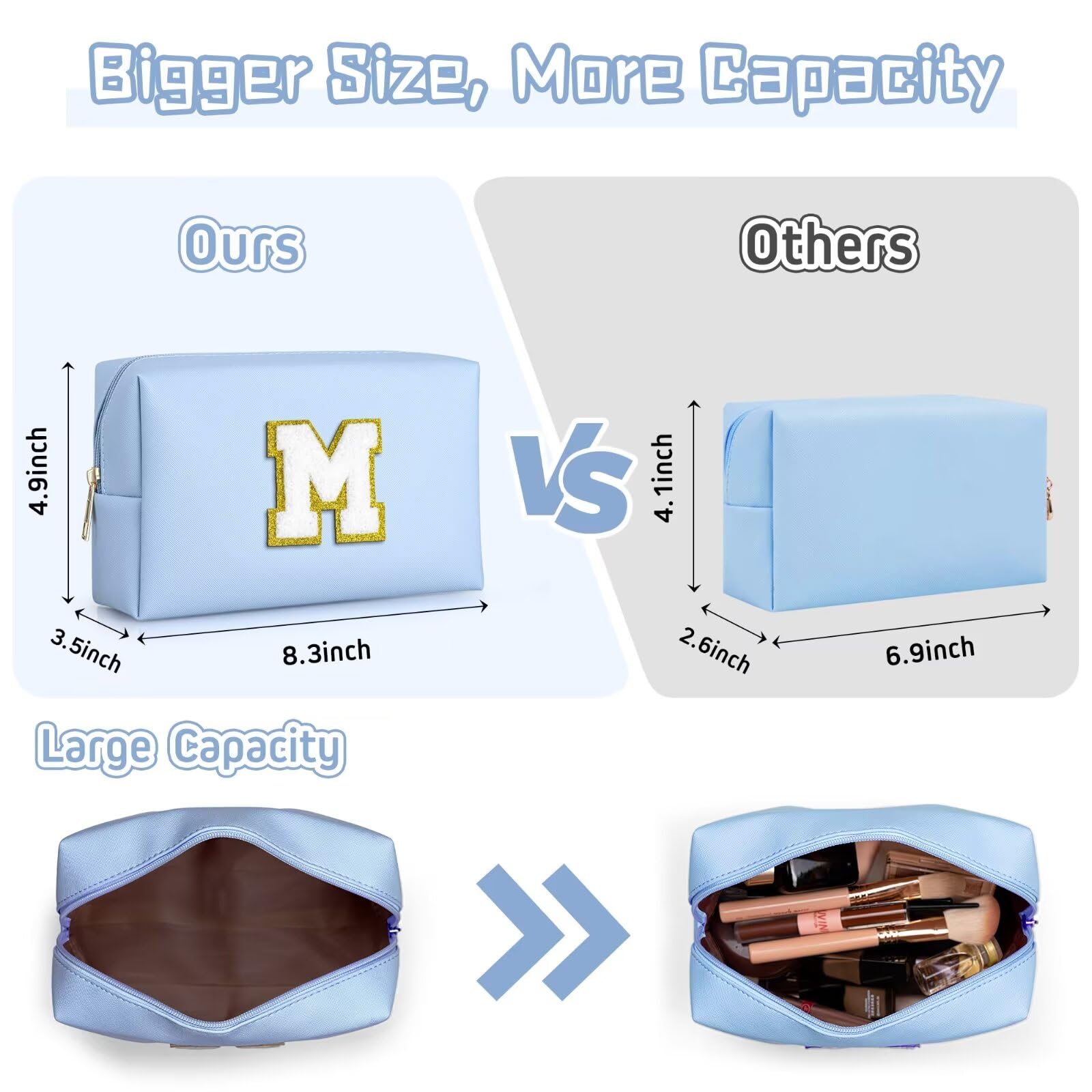 TOPEAST waterproof PU leather makeup bag protects cosmetics from moisture.
