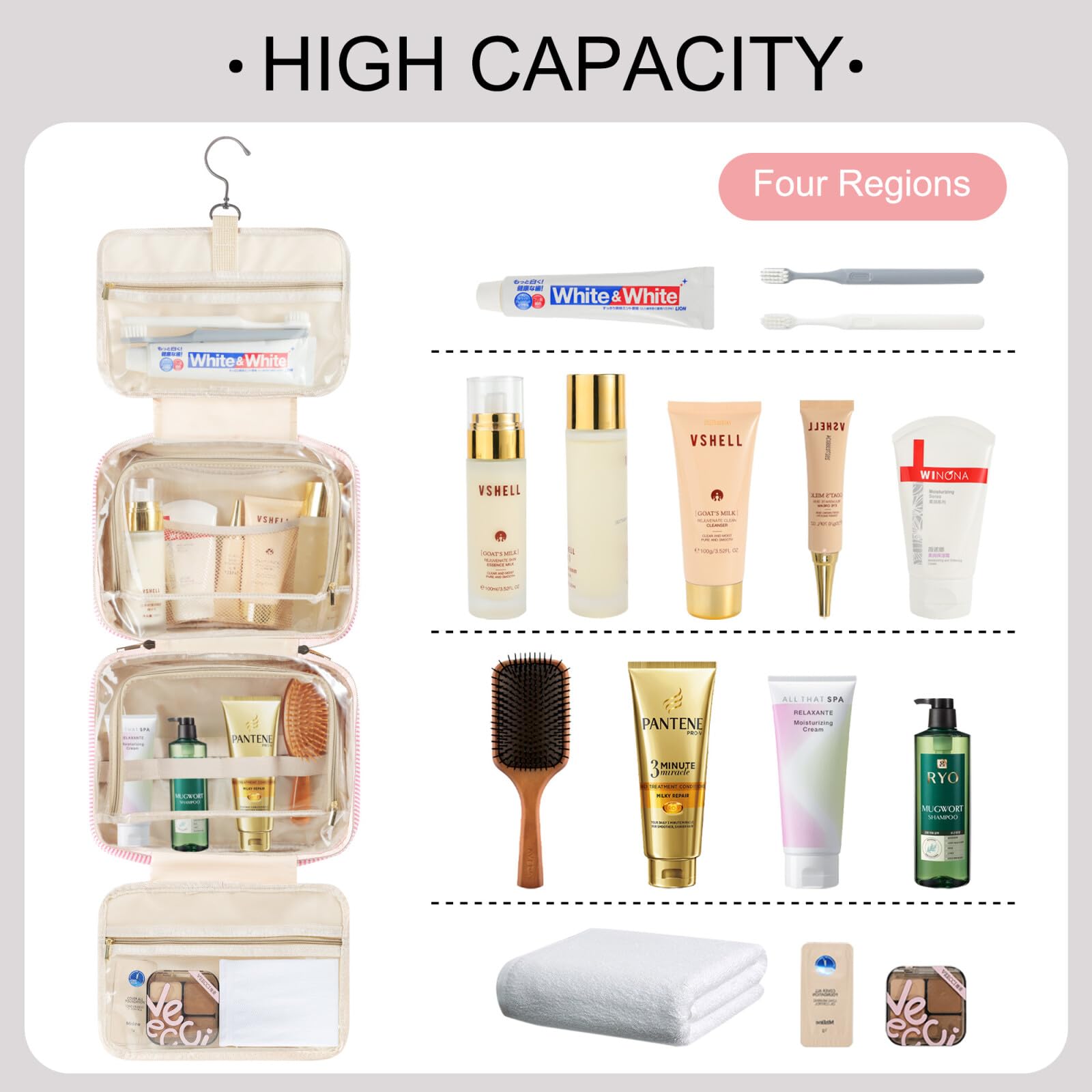 TOPEAST multi-compartment design keeps bottles upright and easy to grab.