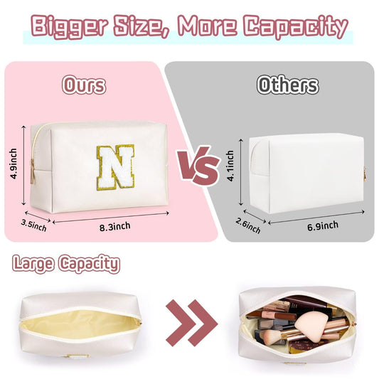 TOPEAST PU leather waterproof makeup bag close-up, durable travel companion.