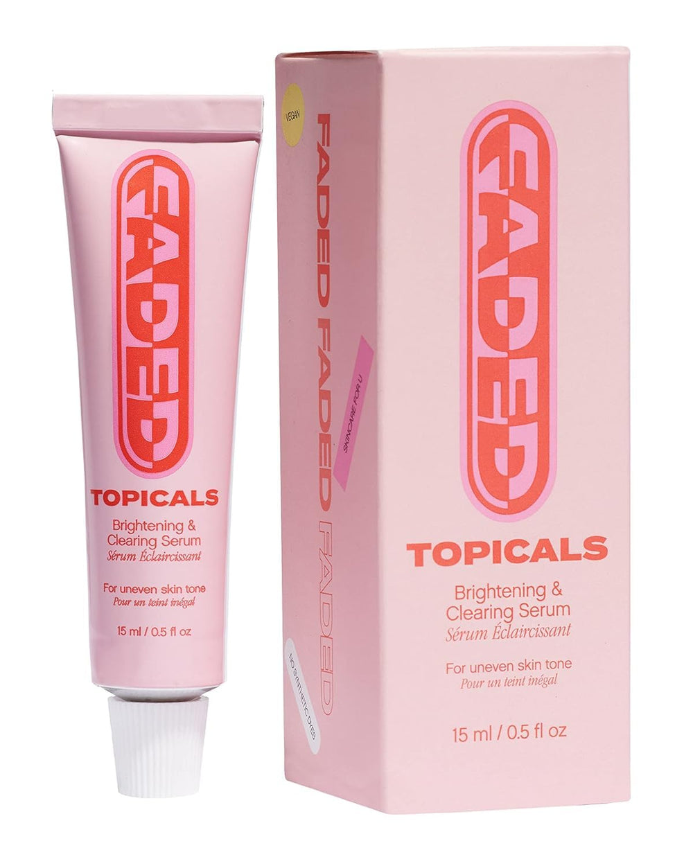 Topicals Faded bottle pour demonstrates easy daily application for brightening routines