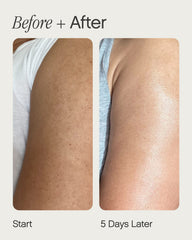 Hands applying Topicals Slather serum across the body for even coverage.