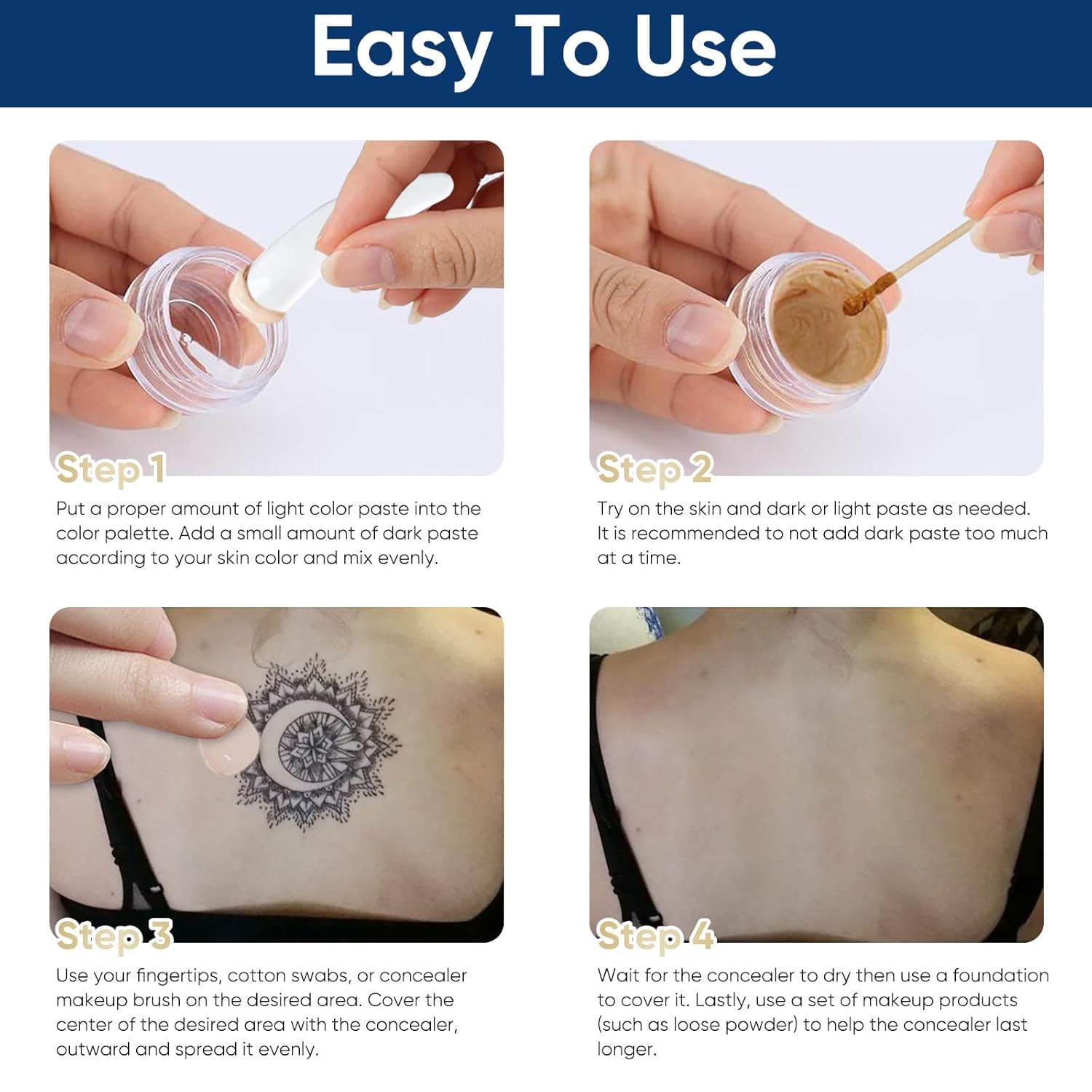 Topicy tattoo cover-up makeup application brush aids precise touch-ups