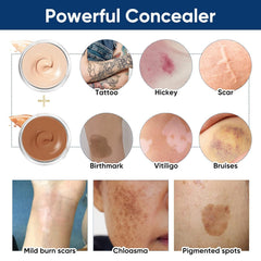 Topicy tattoo cover-up makeup swatches showing two color options