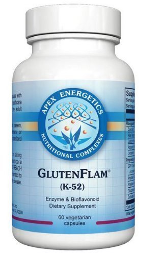 TopJESS Gluten-Flam bottle showing easy-to-swallow capsules for daily digestive support.