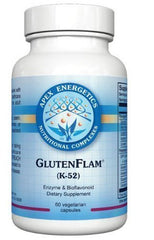 TopJESS Gluten-Flam bottle showing easy-to-swallow capsules for daily digestive support.
