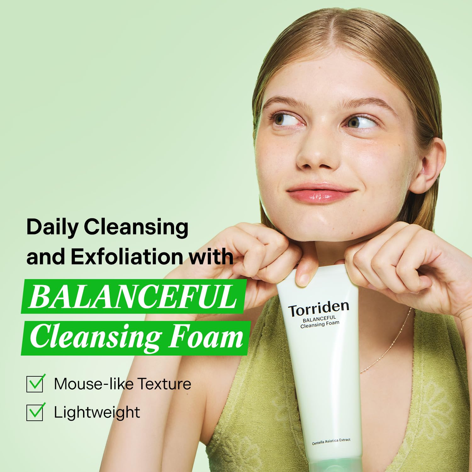 Torriden Balanceful 5D Cica Complex close-up emphasizes soothing care.