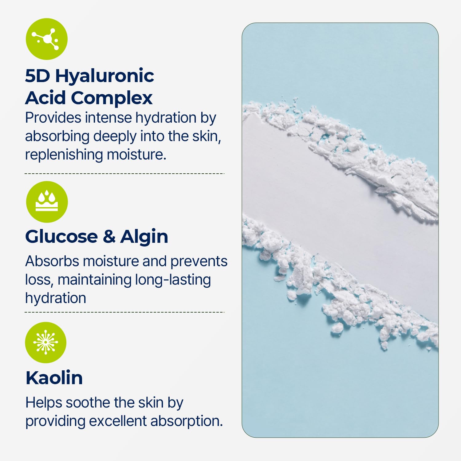 Torriden DIVE IN Kaolin-rich texture absorbs impurities gently