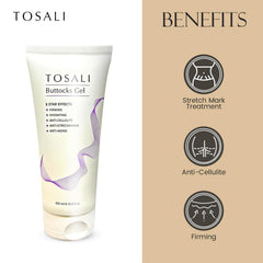 Tosali Buttocks Firming Gel after application shows refreshed, hydrated skin