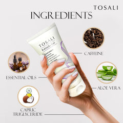 Tosali Buttocks Firming Gel application on skin showing smooth texture