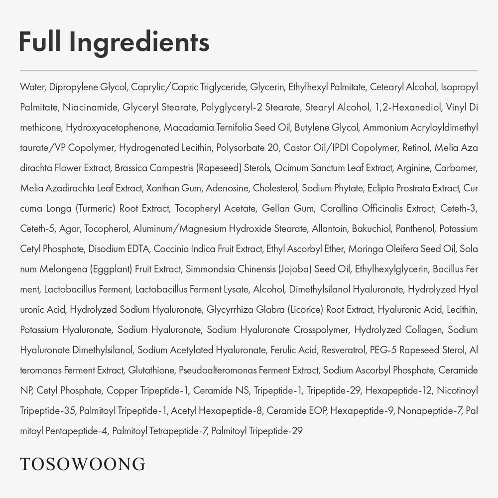 TOSOWOONG Bakuchiol-Retinol firming visual emphasizing nighttime rejuvenation potential