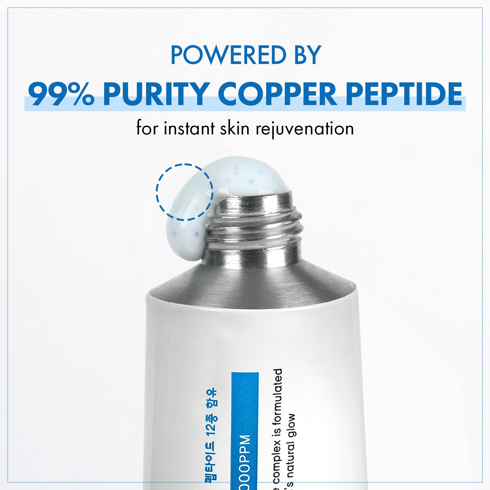 TOSOWOONG Copper Peptide 12 Cream ingredients close-up highlights the multi-peptide blend.