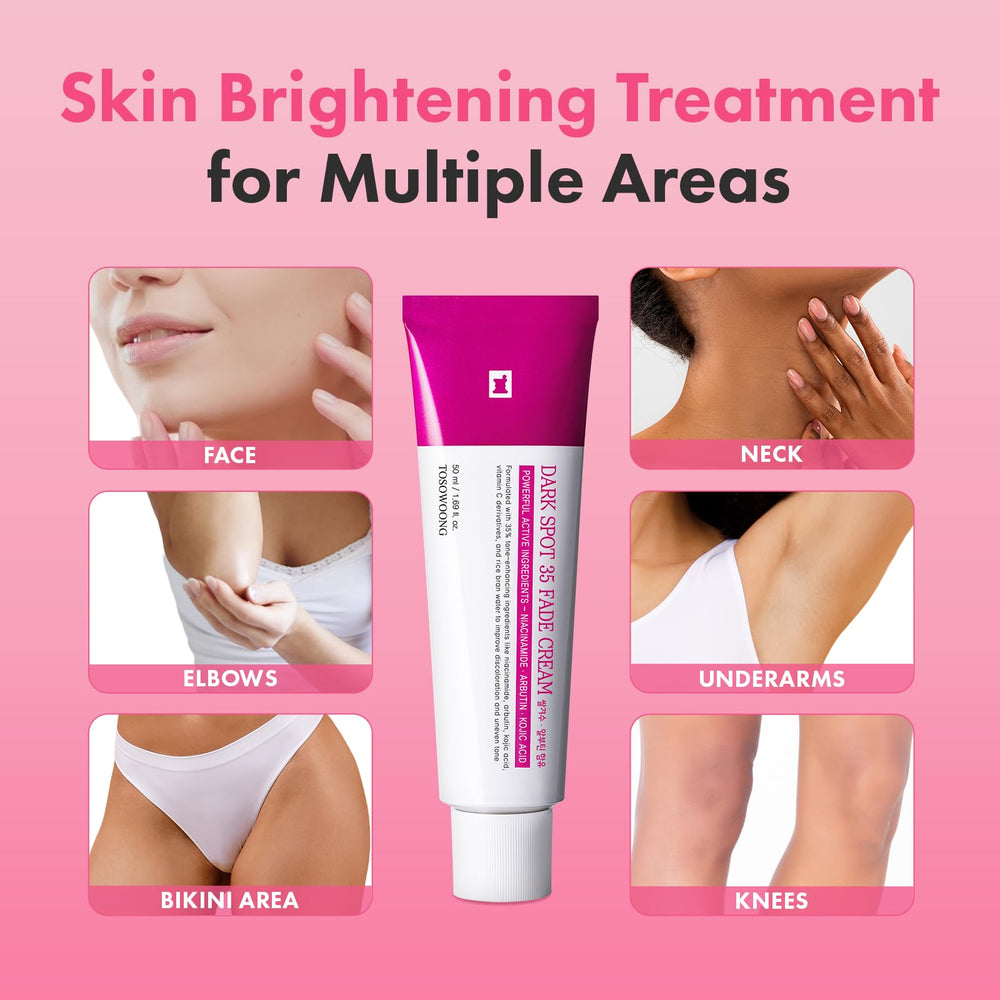 TOSOWOONG Dark Spot 35 cream texture swipe demonstrates lightweight non-sticky finish.