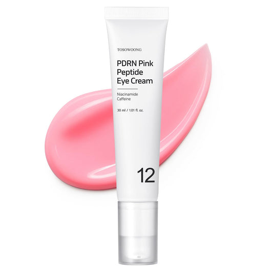 TOSOWOONG PDRN Pink Peptide Eye Cream bottle showing premium care for a brighter under-eye area