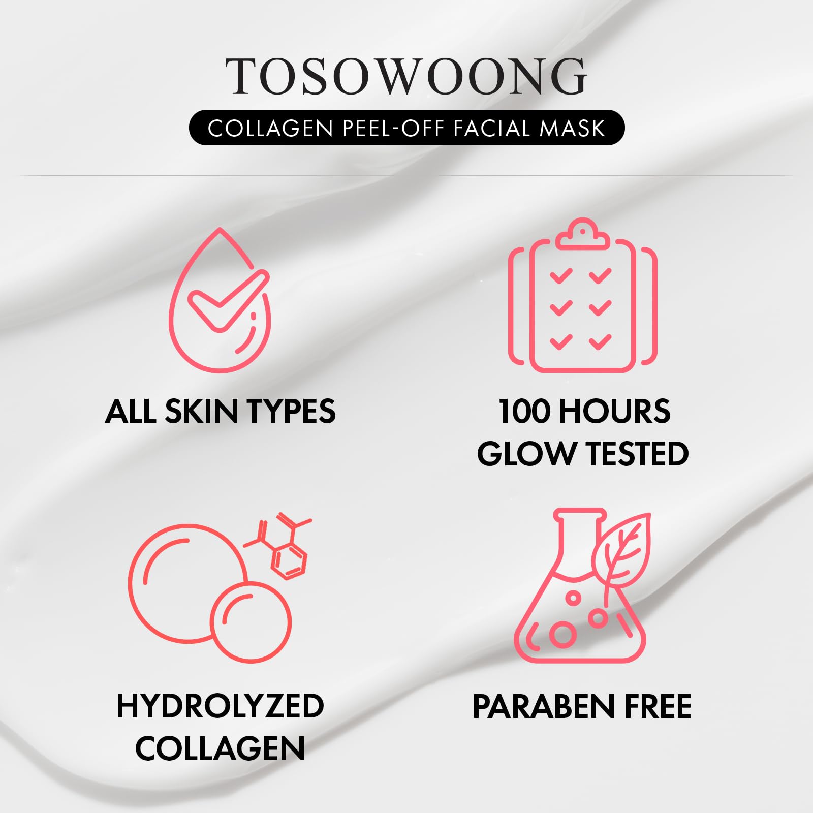 TOSOWOONG Real Collagen Silicone Brush assisting even application.