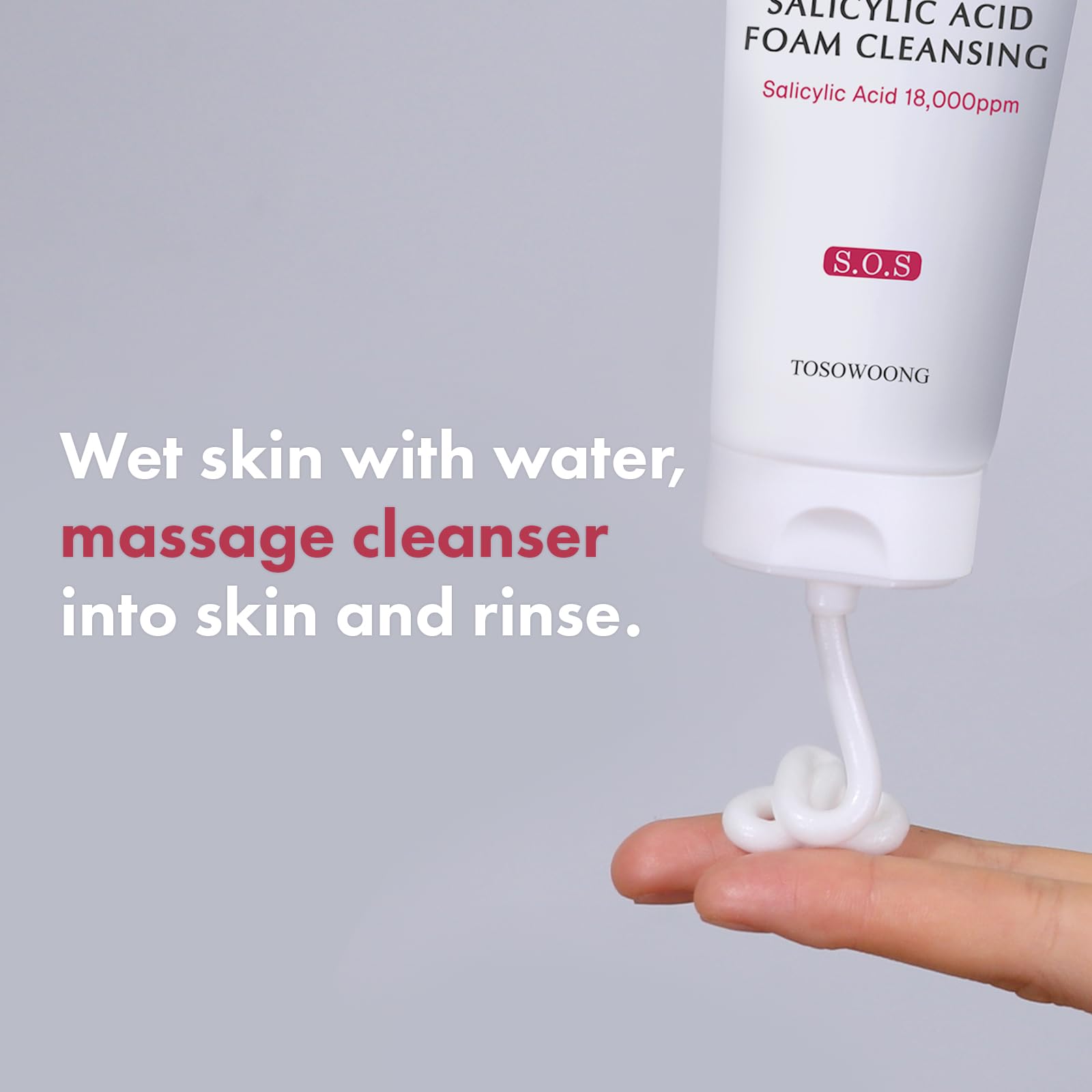TOSOWOONG Salicylic Acid Foam Cleanser aloe hydration helps maintain moisture