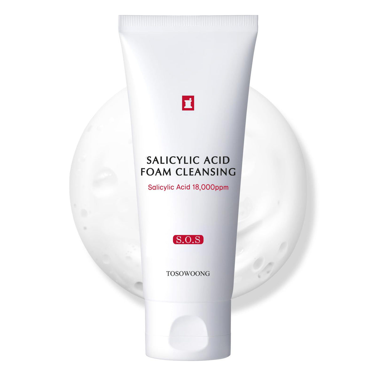 TOSOWOONG Salicylic Acid Foam Cleanser bottle for deep pore cleansing on oily skin