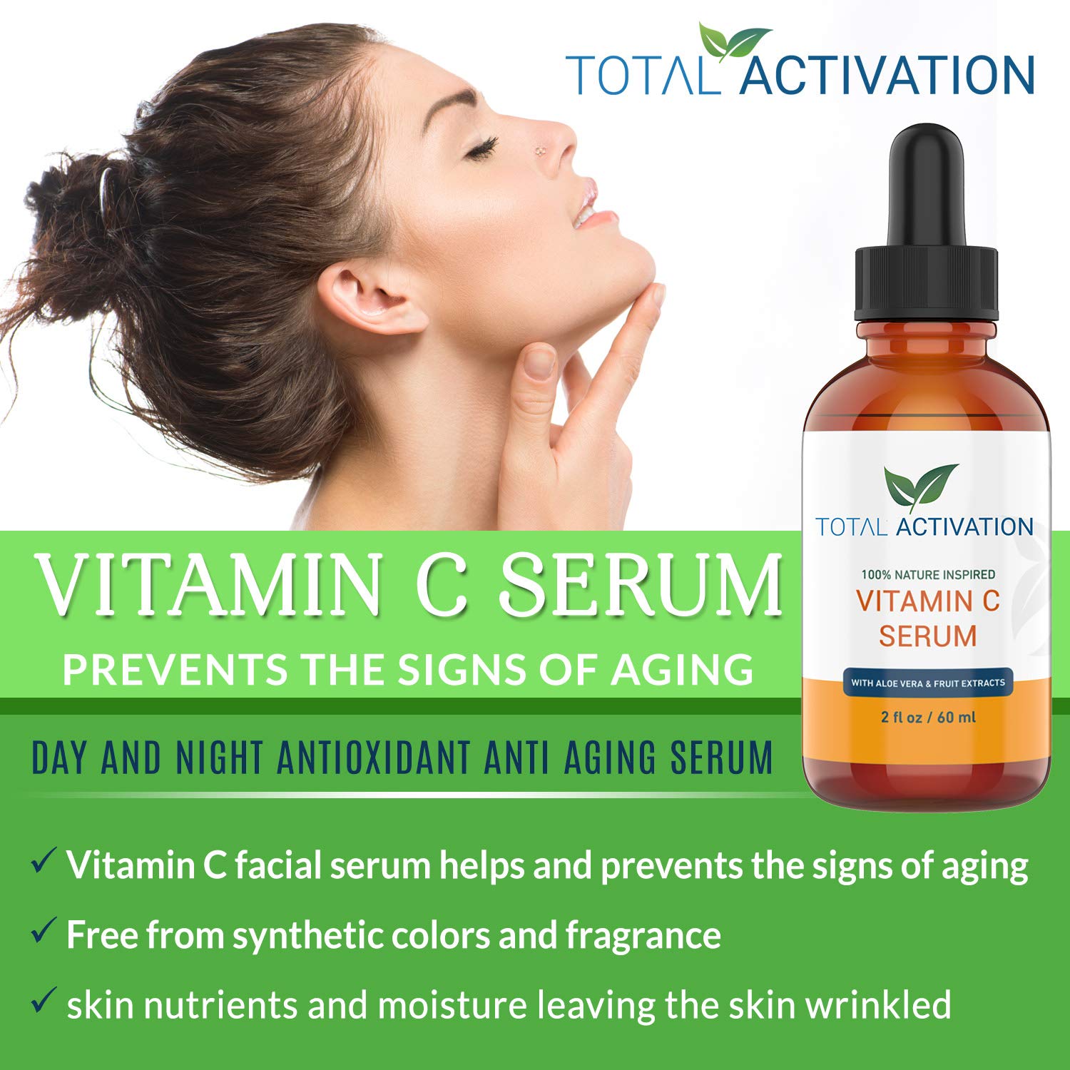 Total Activation serum pump-dispense for easy use