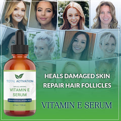 Amber bottle of Total Activation Vitamin E Serum in bright light