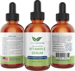 Dropper close-up of Total Activation Vitamin E Serum for precise application