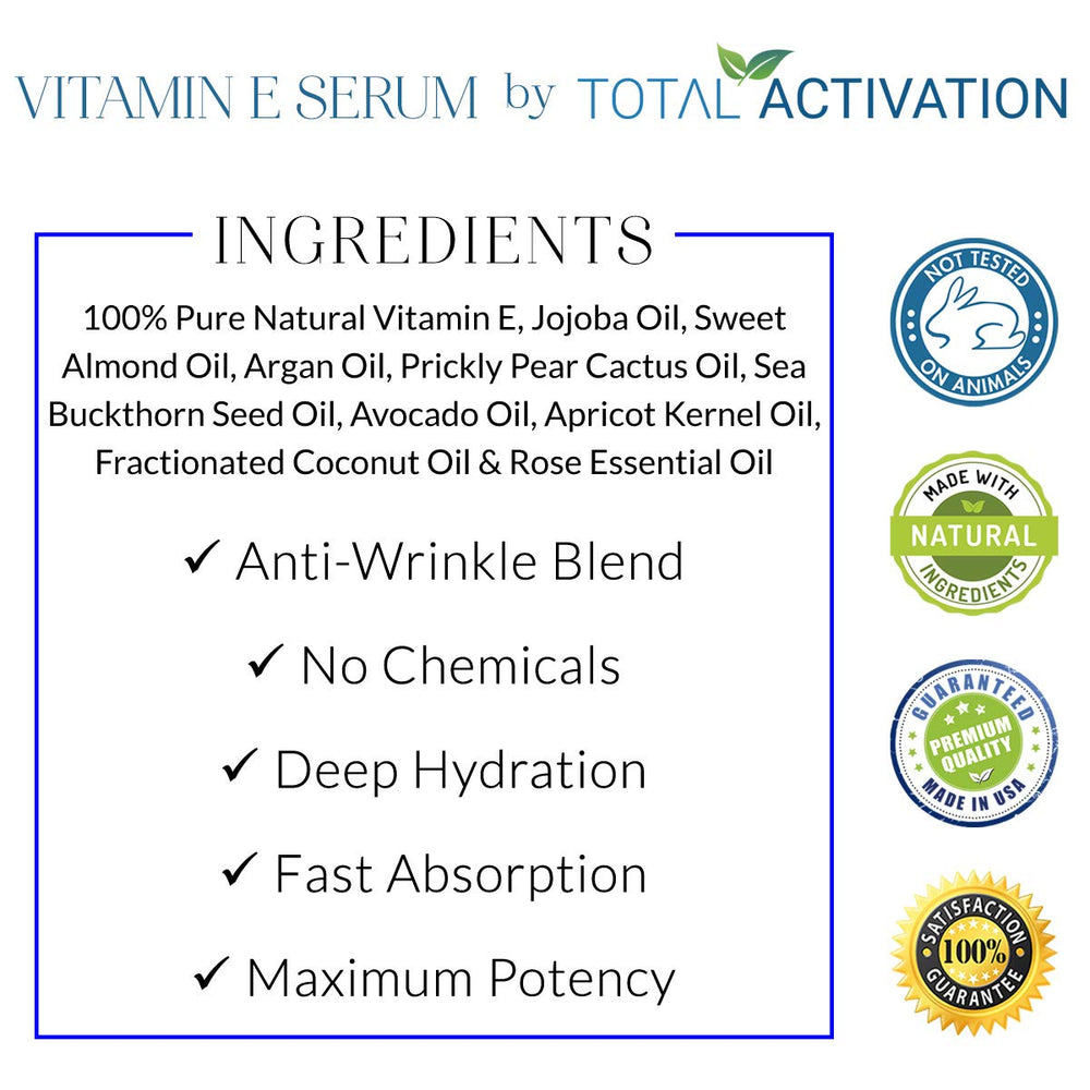 Total Activation Vitamin E Serum used as hair oil for shine