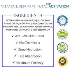Total Activation Vitamin E Serum used as hair oil for shine