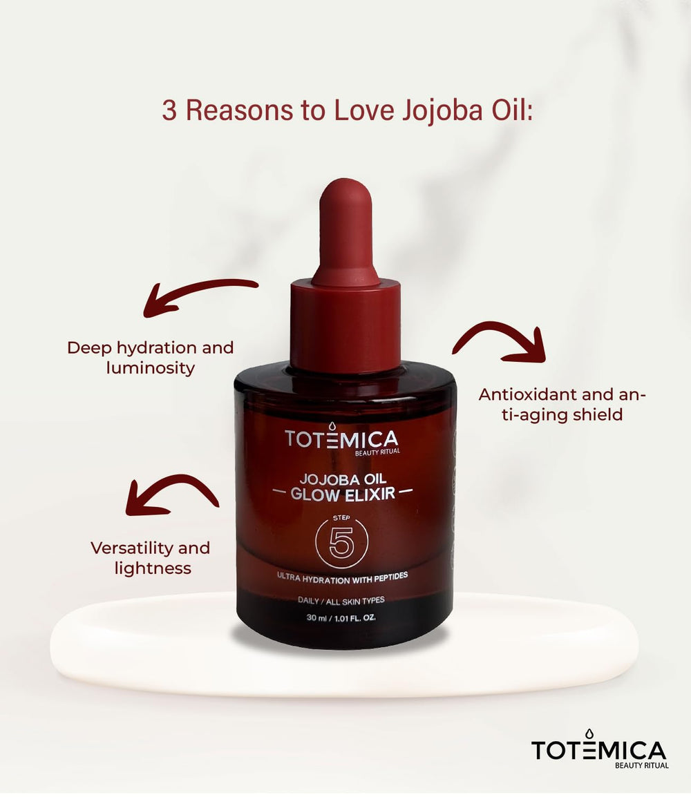 TOTEMICA amber glass bottle packaging conveys premium vegan skincare.